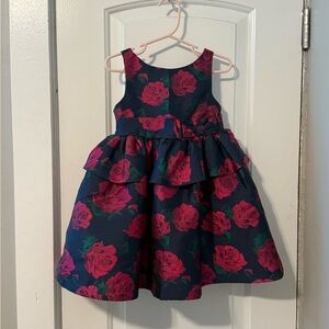 Janie and Jack Navy Floral Party Dress – Size 2